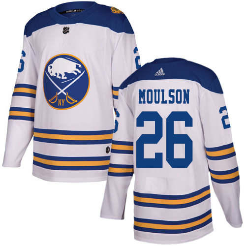 Adidas Sabres #26 Matt Moulson White Authentic 2018 Winter Classic Youth Stitched NHL Jersey